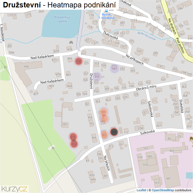 Mapa Družstevní - Firmy v ulici.