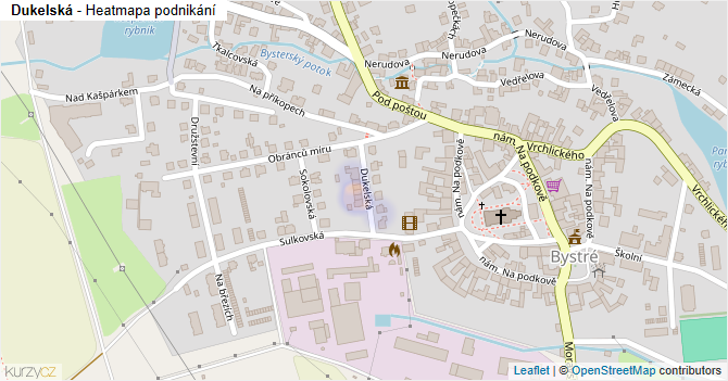 Dukelská - mapa podnikání