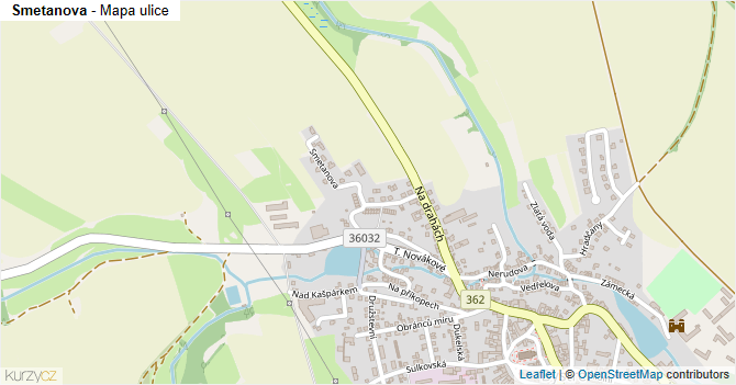 Smetanova - mapa ulice