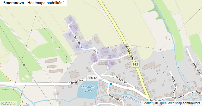 Smetanova - mapa podnikání