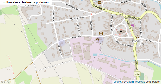 Sulkovská - mapa podnikání