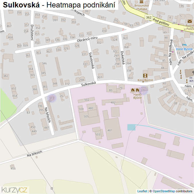 Mapa Sulkovská - Firmy v ulici.