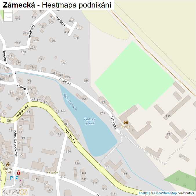 Mapa Zámecká - Firmy v ulici.