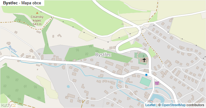 Bystřec - mapa obce