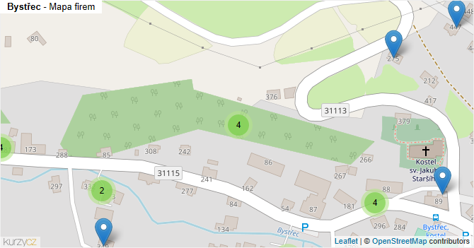 Bystřec - mapa firem