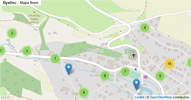 Bystřec - mapa firem