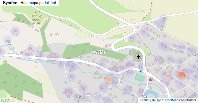 Bystřec - mapa podnikání