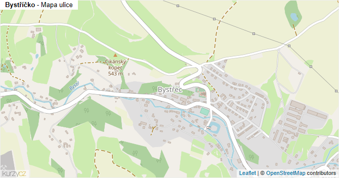Bystříčko - mapa ulice