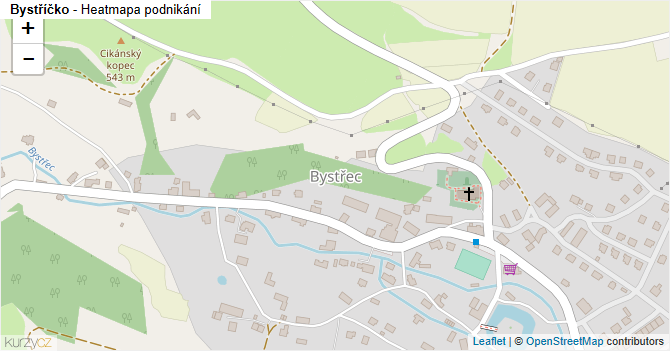 Bystříčko - mapa podnikání