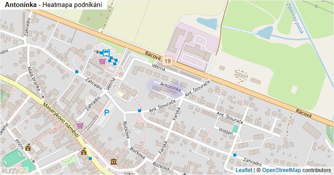 Antonínka - mapa podnikání