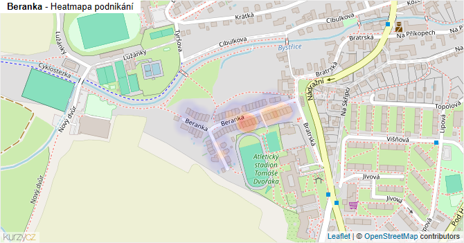 Beranka - mapa podnikání