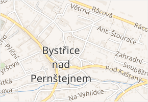 Bočkova v obci Bystřice nad Pernštejnem - mapa ulice