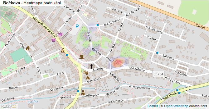 Bočkova - mapa podnikání