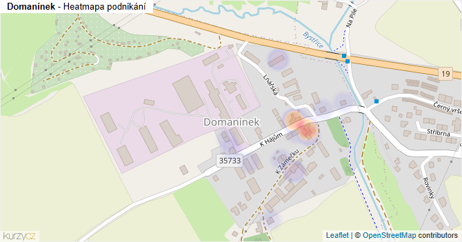 Domanínek - mapa podnikání