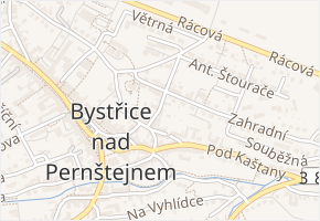 Farská v obci Bystřice nad Pernštejnem - mapa ulice