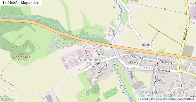 Lnářská - mapa ulice