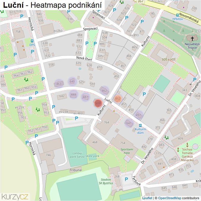 Mapa Luční - Firmy v ulici.