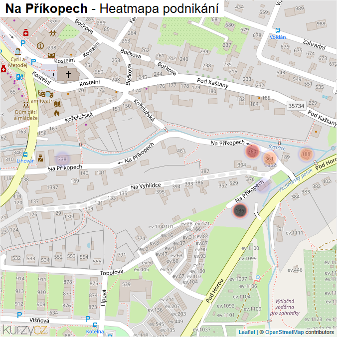 Mapa Na Příkopech - Firmy v ulici.