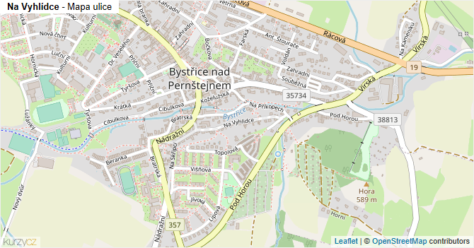 Na Vyhlídce - mapa ulice