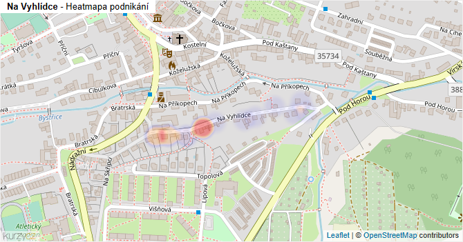 Na Vyhlídce - mapa podnikání
