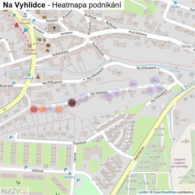 Mapa Na Vyhlídce - Firmy v ulici.