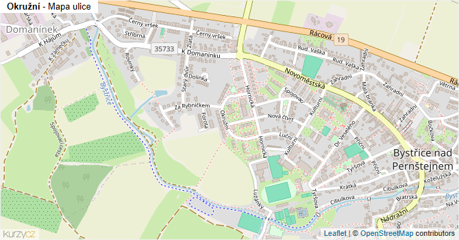 Okružní - mapa ulice
