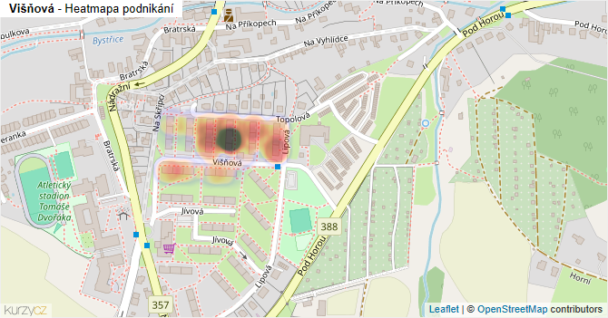 Višňová - mapa podnikání