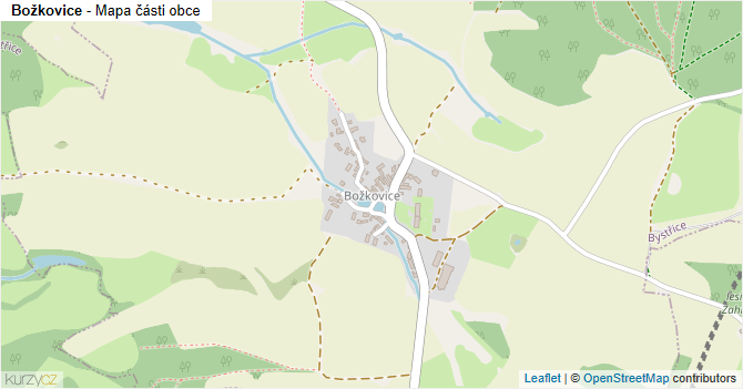 Božkovice - mapa části obce