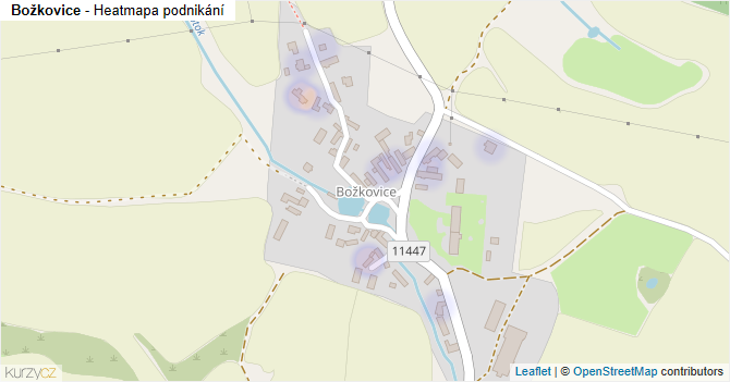 Božkovice - mapa podnikání