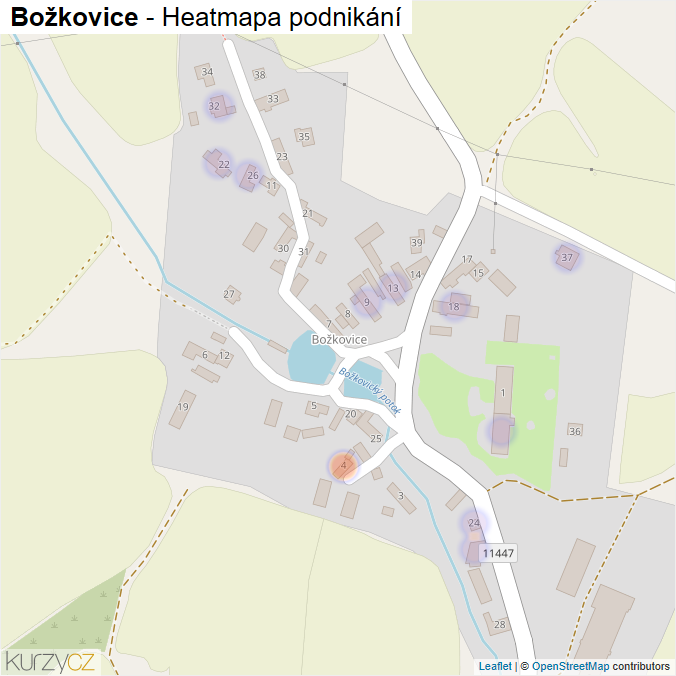 Mapa Božkovice - Firmy v části obce.