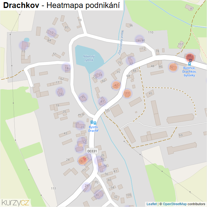 Mapa Drachkov - Firmy v části obce.