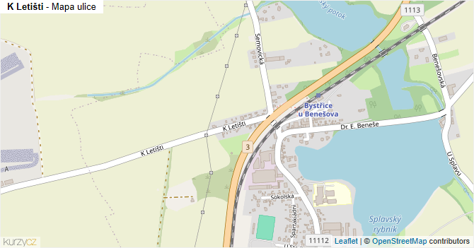 K Letišti - mapa ulice