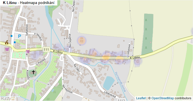 K Líšnu - mapa podnikání