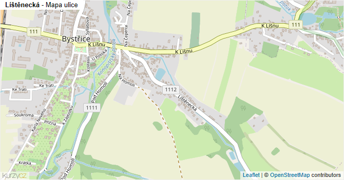 Líštěnecká - mapa ulice