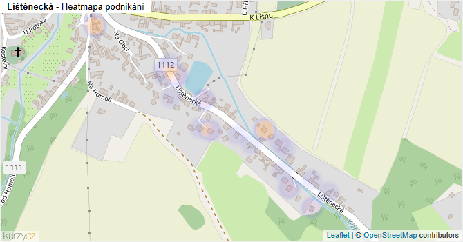 Líštěnecká - mapa podnikání