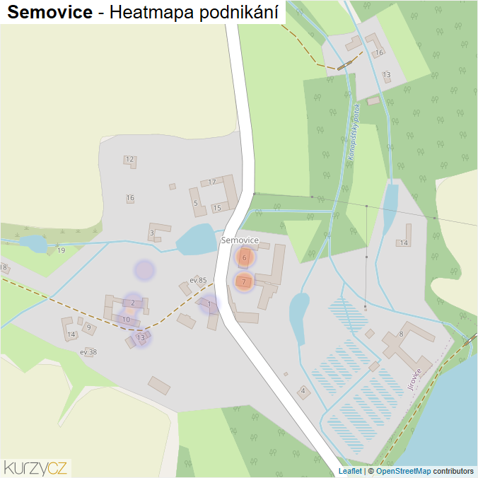 Mapa Semovice - Firmy v části obce.