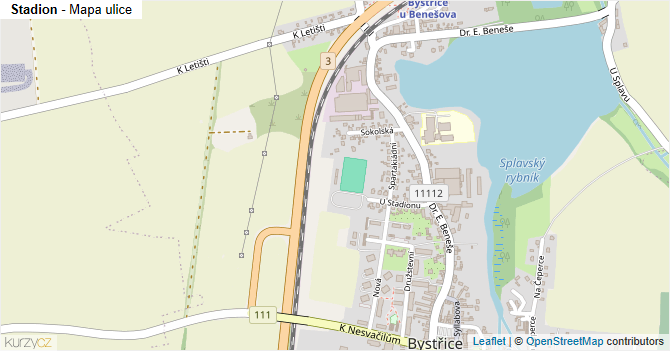 Stadion - mapa ulice