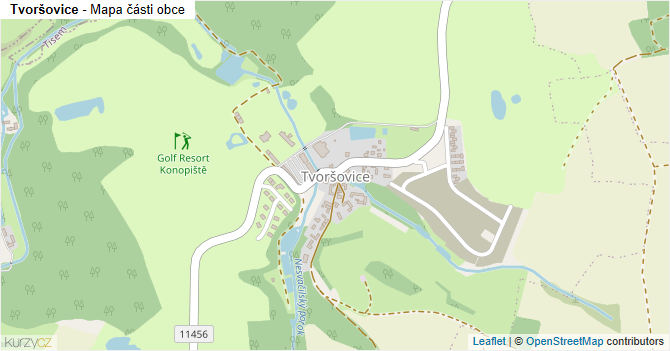 Tvoršovice - mapa části obce