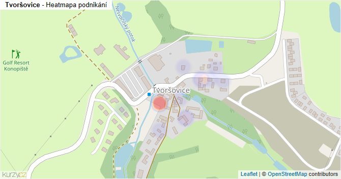 Tvoršovice - mapa podnikání