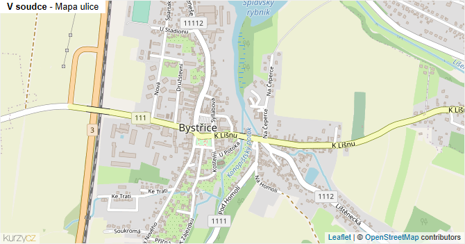 V soudce - mapa ulice