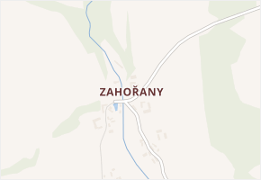 Zahořany v obci Bystřice - mapa části obce