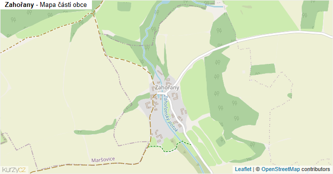 Zahořany - mapa části obce
