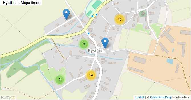 Bystřice - mapa firem