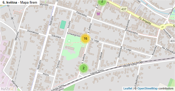6. května - mapa firem