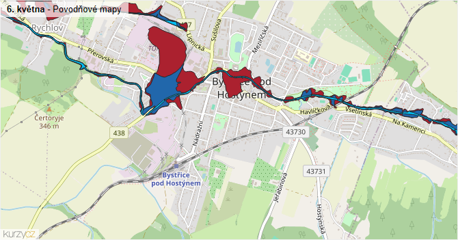 6. května - záplavové mapy stoleté vody