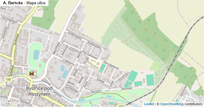 A. Bartoše - mapa ulice