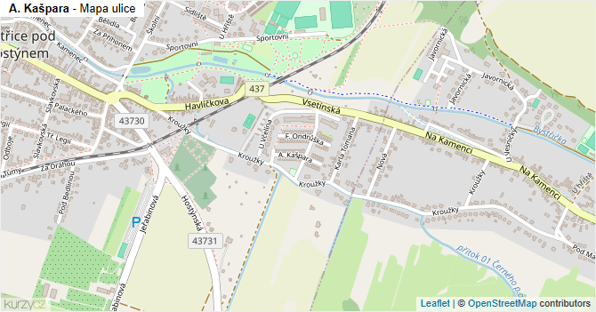 A. Kašpara - mapa ulice