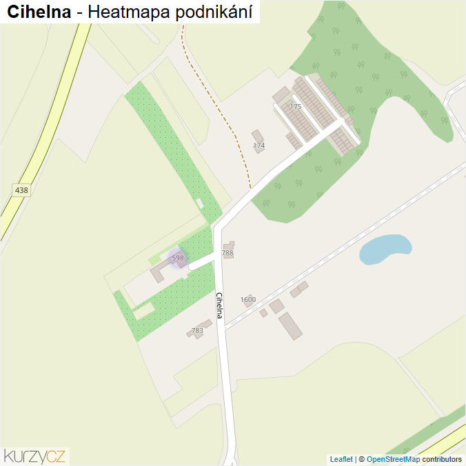 Mapa Cihelna - Firmy v ulici.