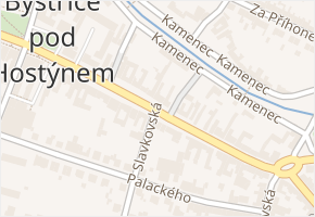 Čs. brigády v obci Bystřice pod Hostýnem - mapa ulice
