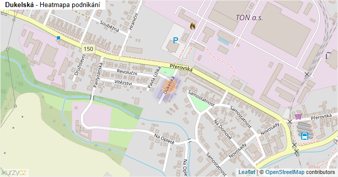 Dukelská - mapa podnikání